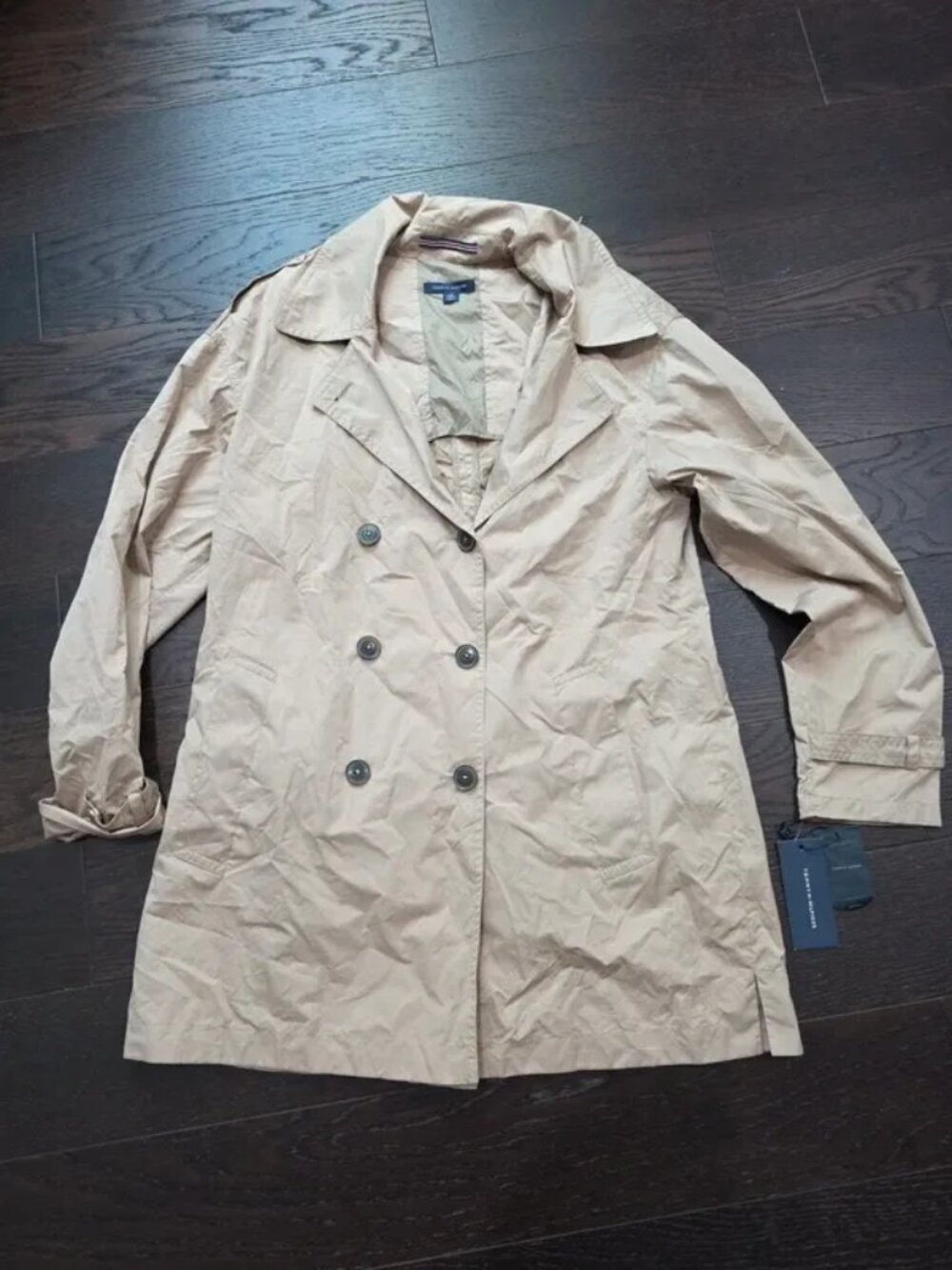 NwT Tommy Hilfiger Women's sz XS Tan Trench Coat Lightweight